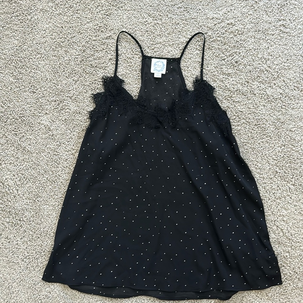 Black with with polka dot tank top